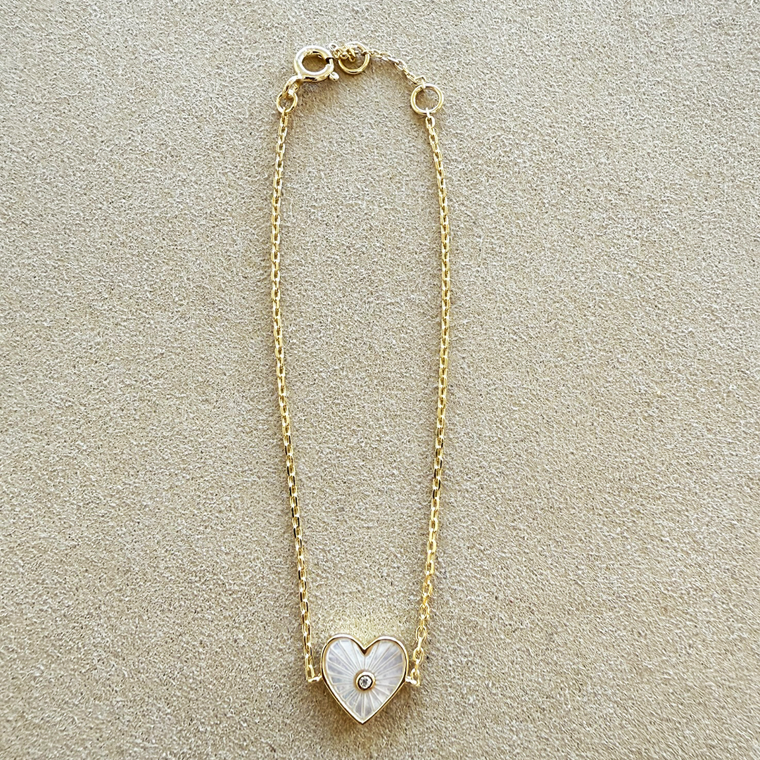 Mother of Pearl Heart Bracelet