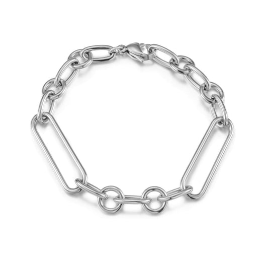 Oval & Circle Link Bracelet