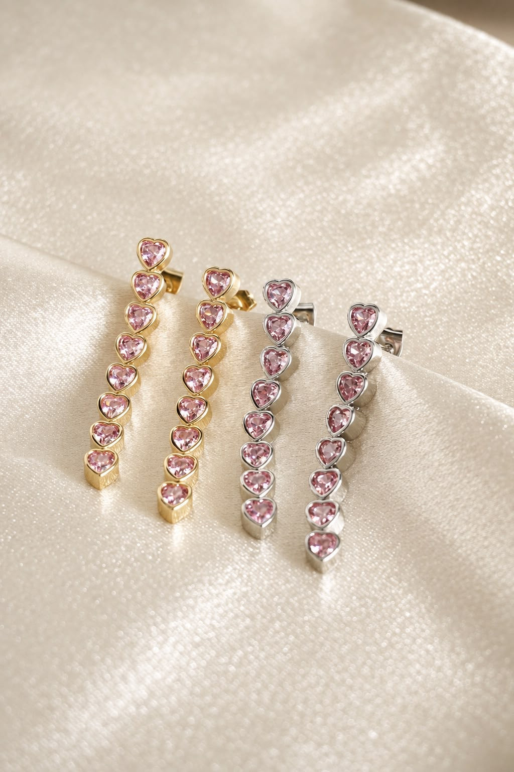 Tourmaline Heart Drop Earrings