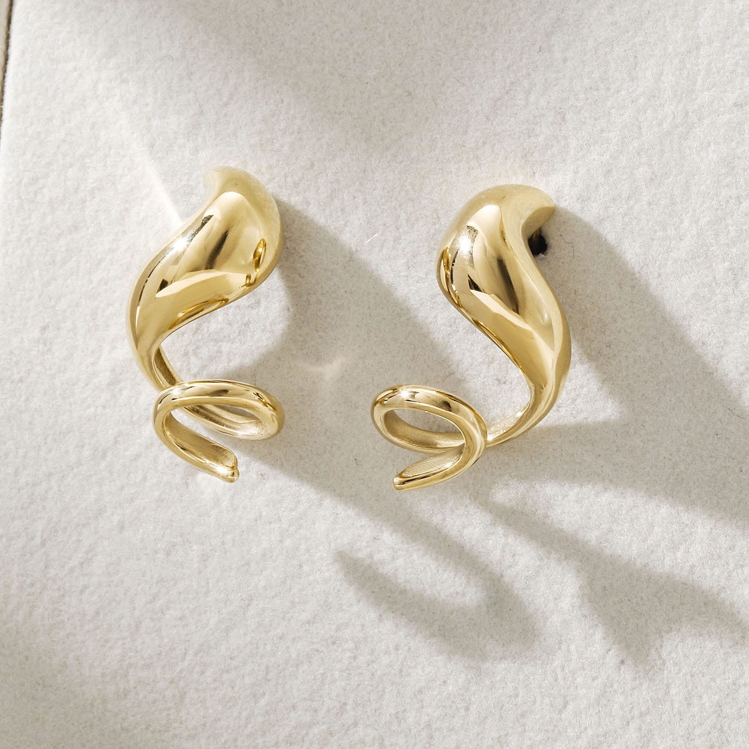 Yellow Gold Swirl Earrings
