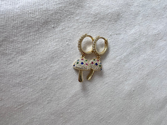 Mushroom Huggie Earrings