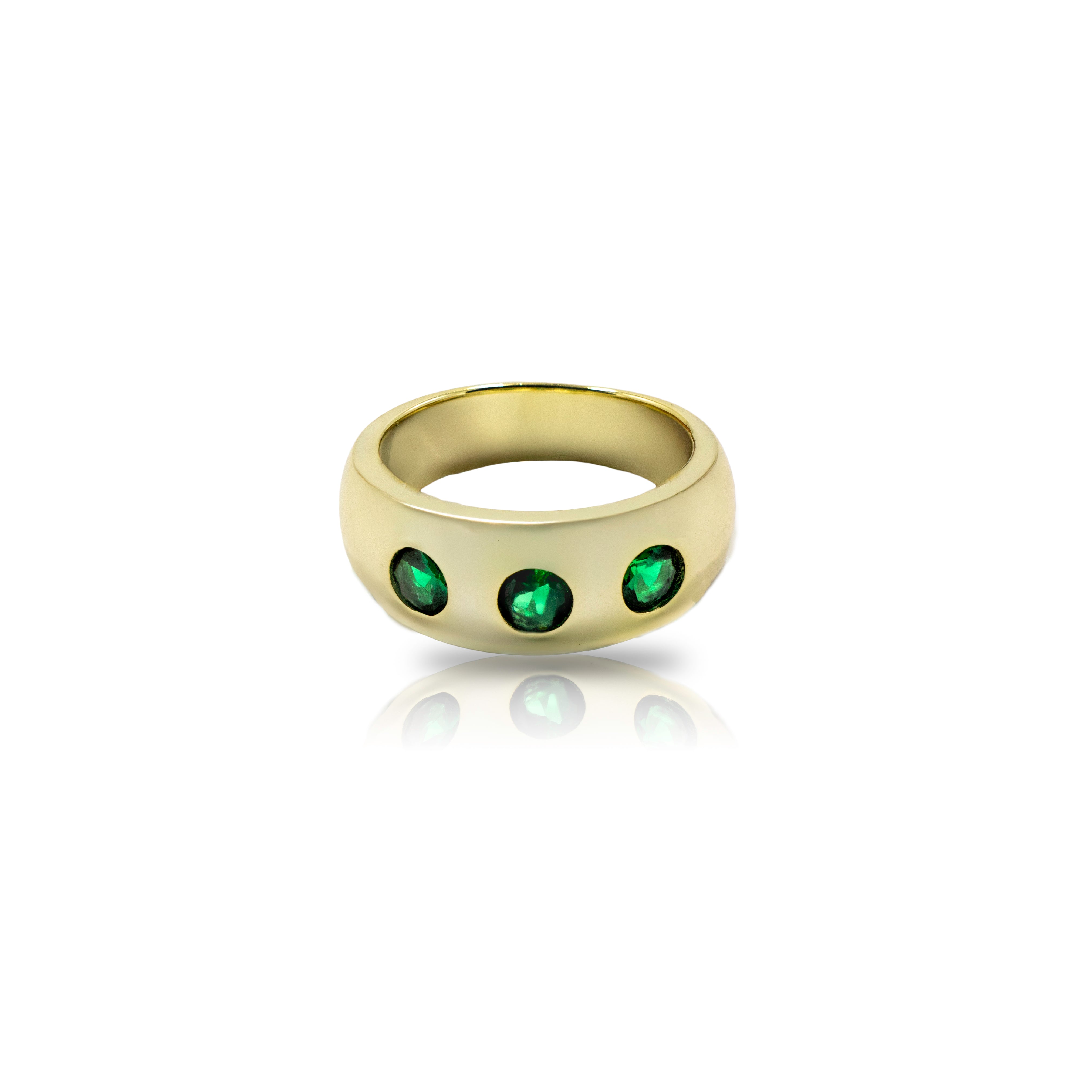 Three Stone Emerald Ring