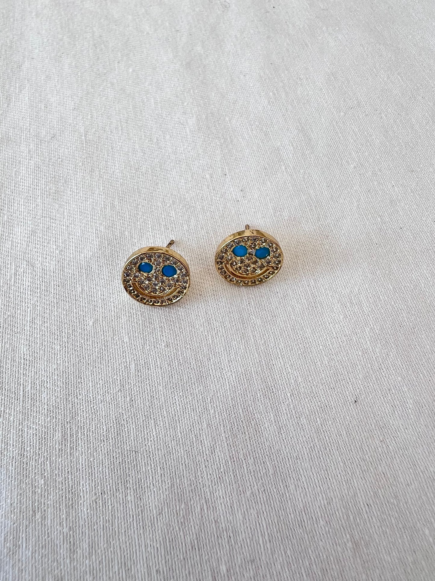 Smiley Studs with Turquoise Eyes